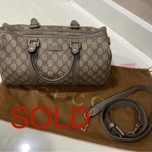 Gucci Coated Canvas Monogram Boston Bag
